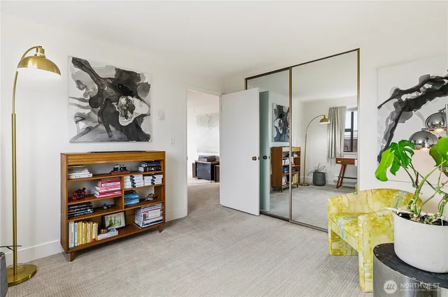 a living room with furniture and a couch