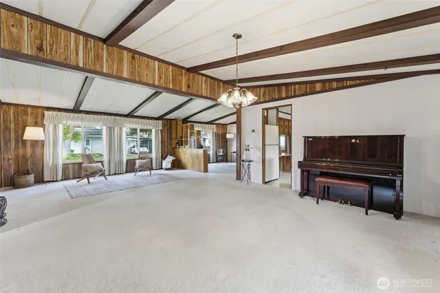 a bedroom with furniture