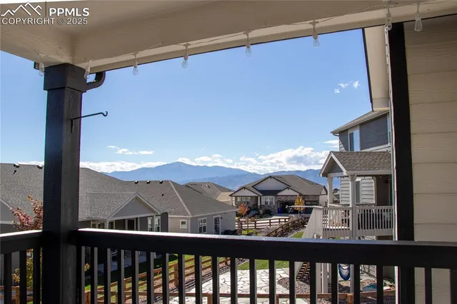 a view of a city from a balcony