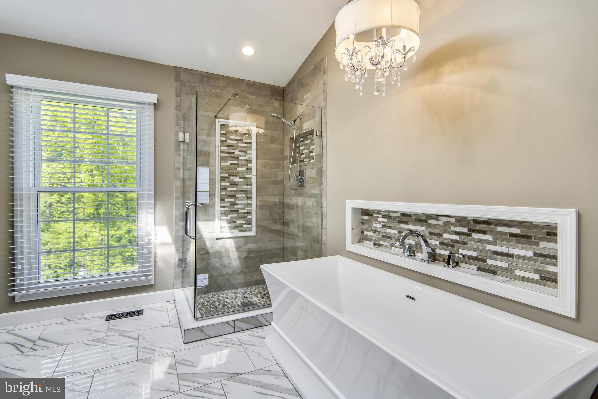 2908 Pleasant Glen Drive Oak Hill, VA 20171 - Photo 39 of 69 Beautiful Glass Shower with Mosaic Tile Insert