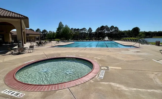 a view of outdoor space swimming pool and outdoor seating