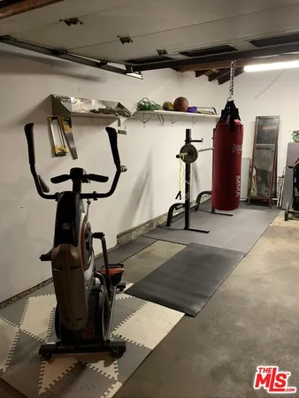 a room with gym equipment