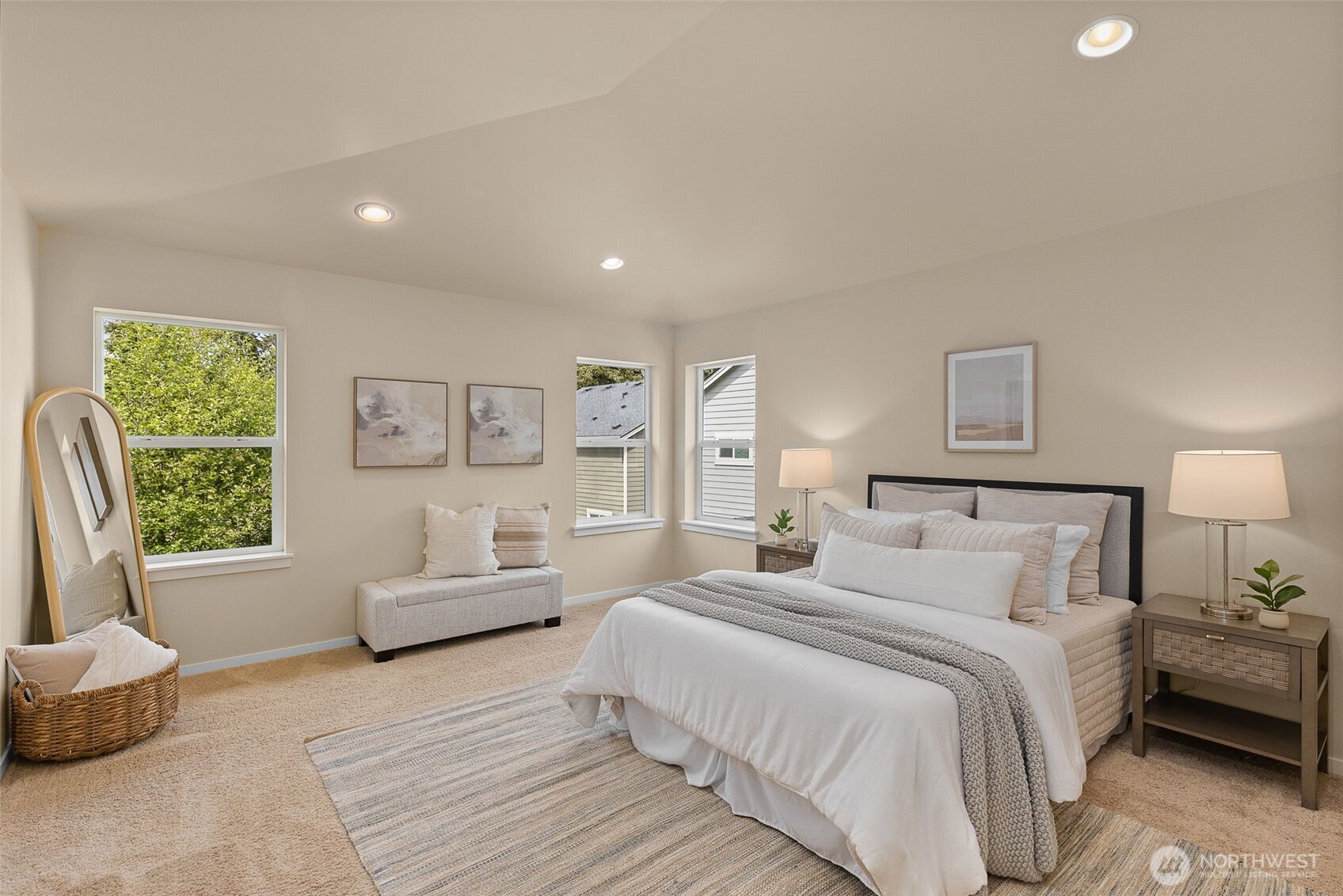 18525 115th Place Southeast Renton, WA 98055 - Photo 16 of 29 a spacious bedroom with a bed and a couch