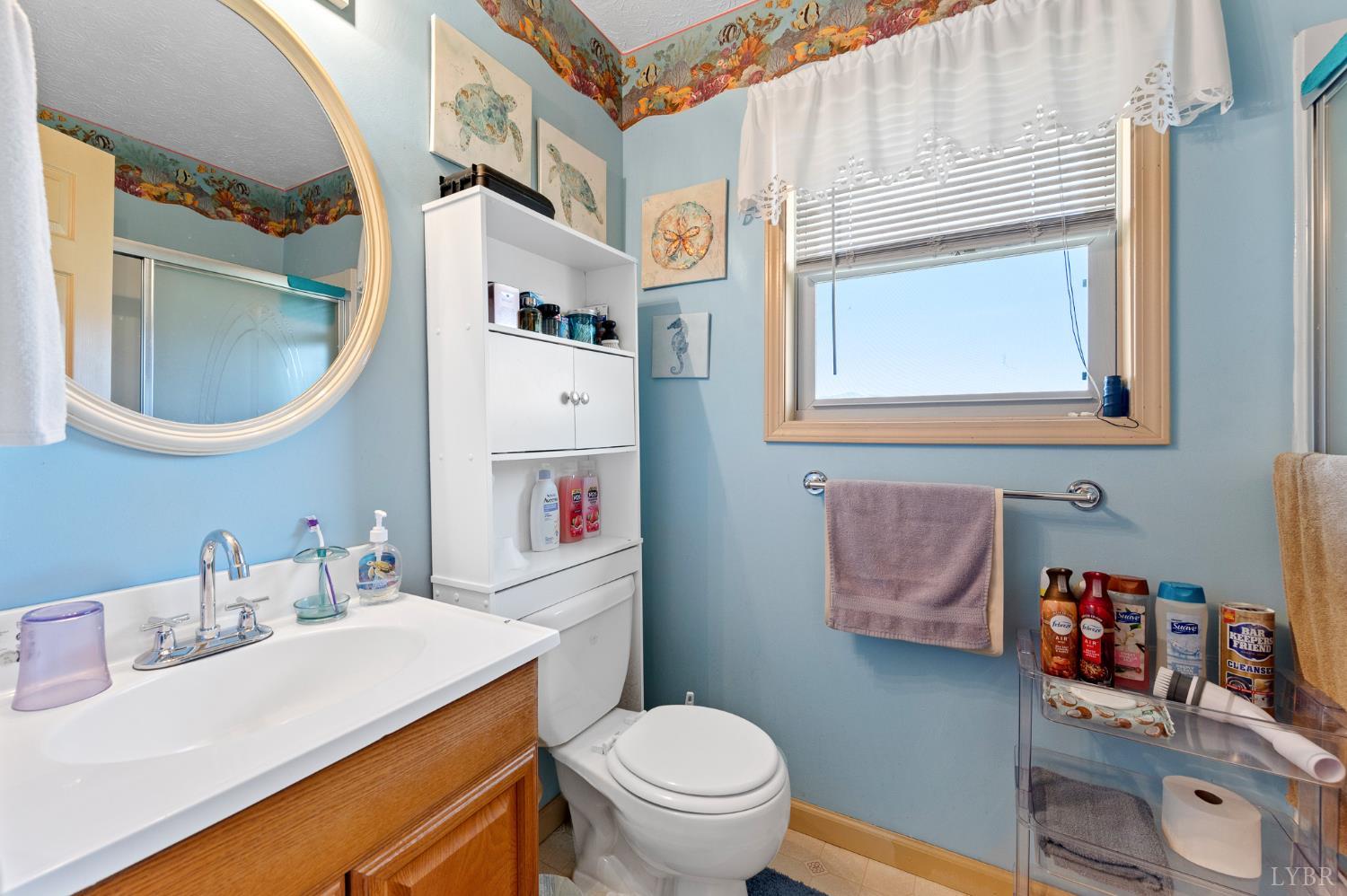 1925 Forbes Mill Road Bedford, VA 24523 - Photo 34 of 58 a bathroom with a sink a toilet and a mirror