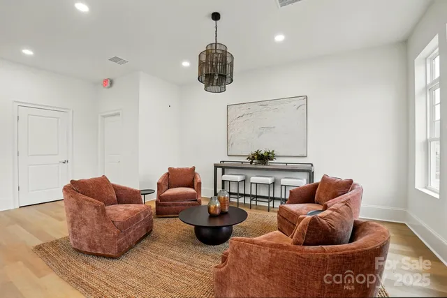 a living room with furniture