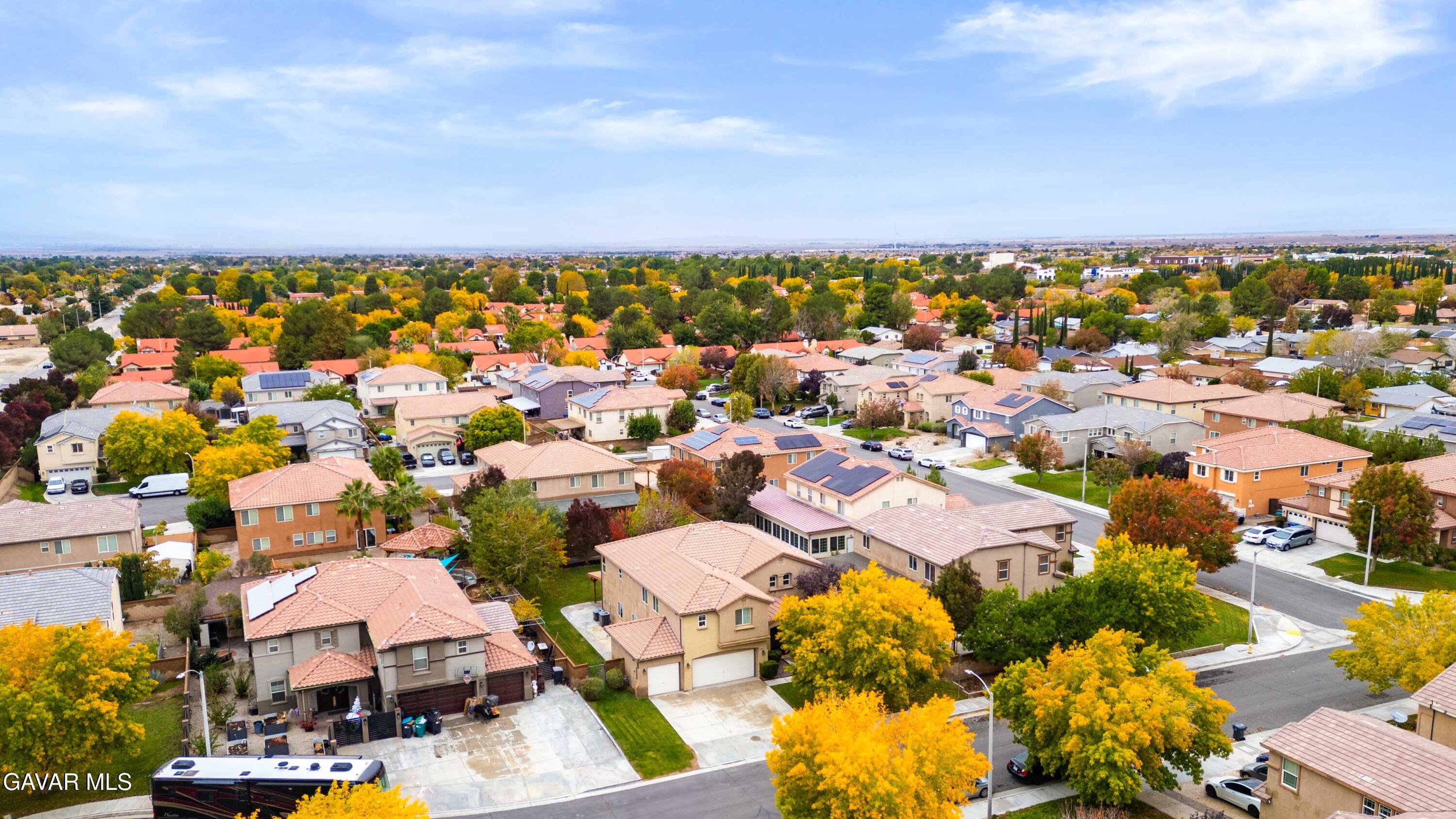 43219 Fanchon Avenue Lancaster, CA 93536 - Photo 31 of 51 an aerial view of residential houses with outdoor space