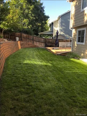 a view of a backyard