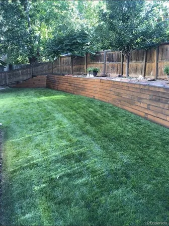 a view of a back yard of a house