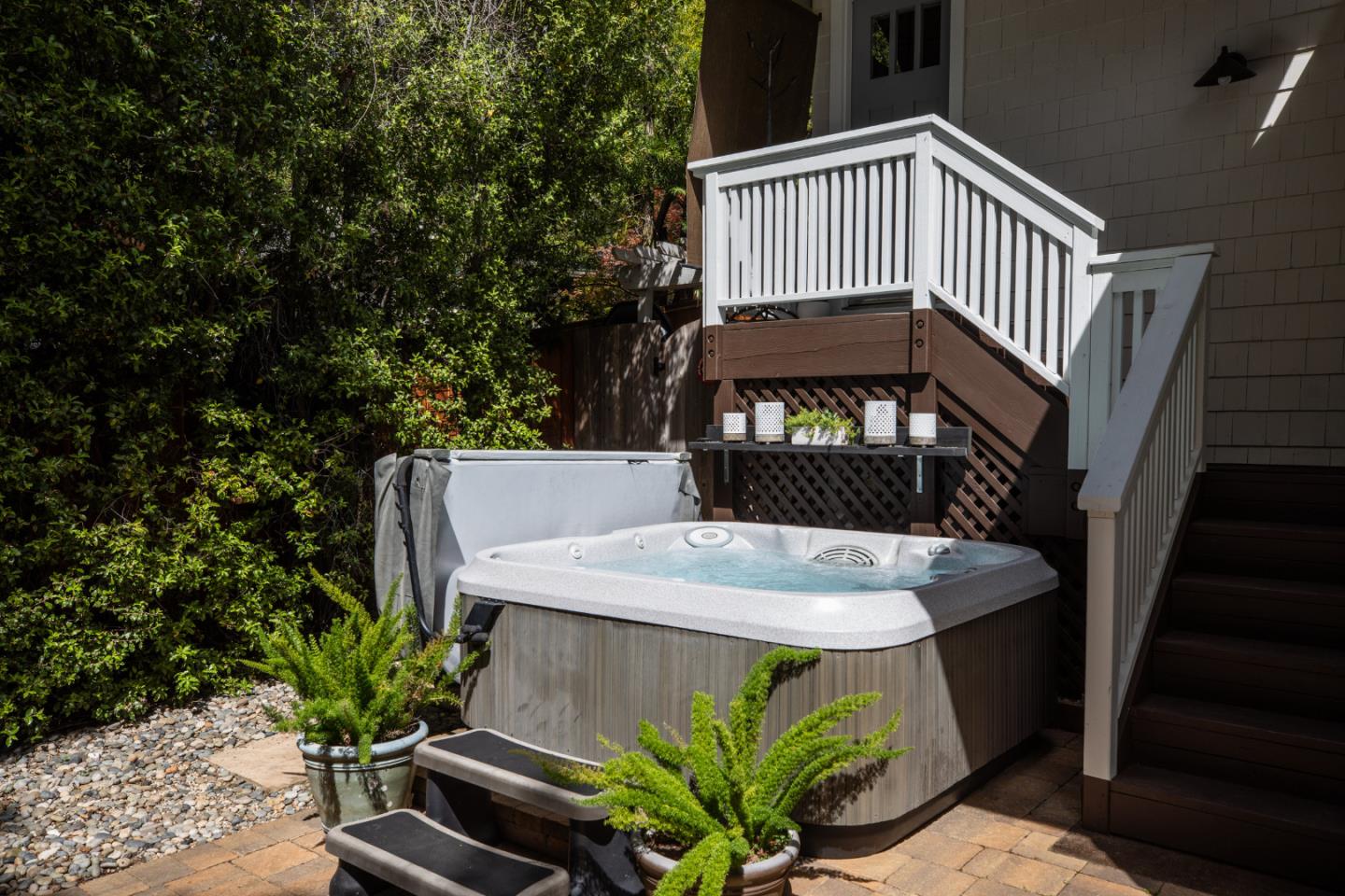 63 Ridge Court Woodside, CA 94062 - Photo 25 of 31 a view of a roof deck with chair and wooden floor