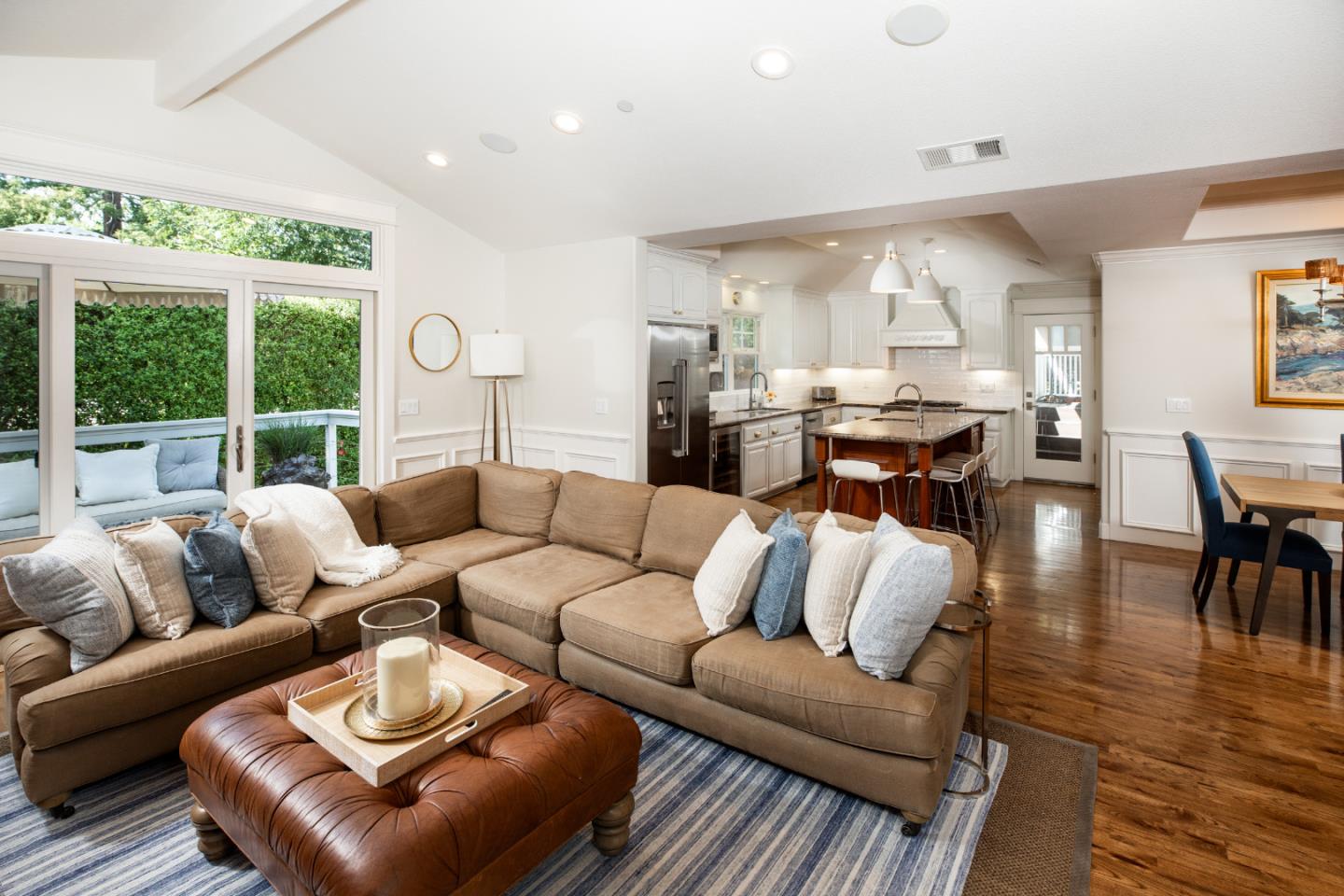 63 Ridge Court Woodside, CA 94062 - Photo 6 of 31 a living room with furniture wooden floor and a large window