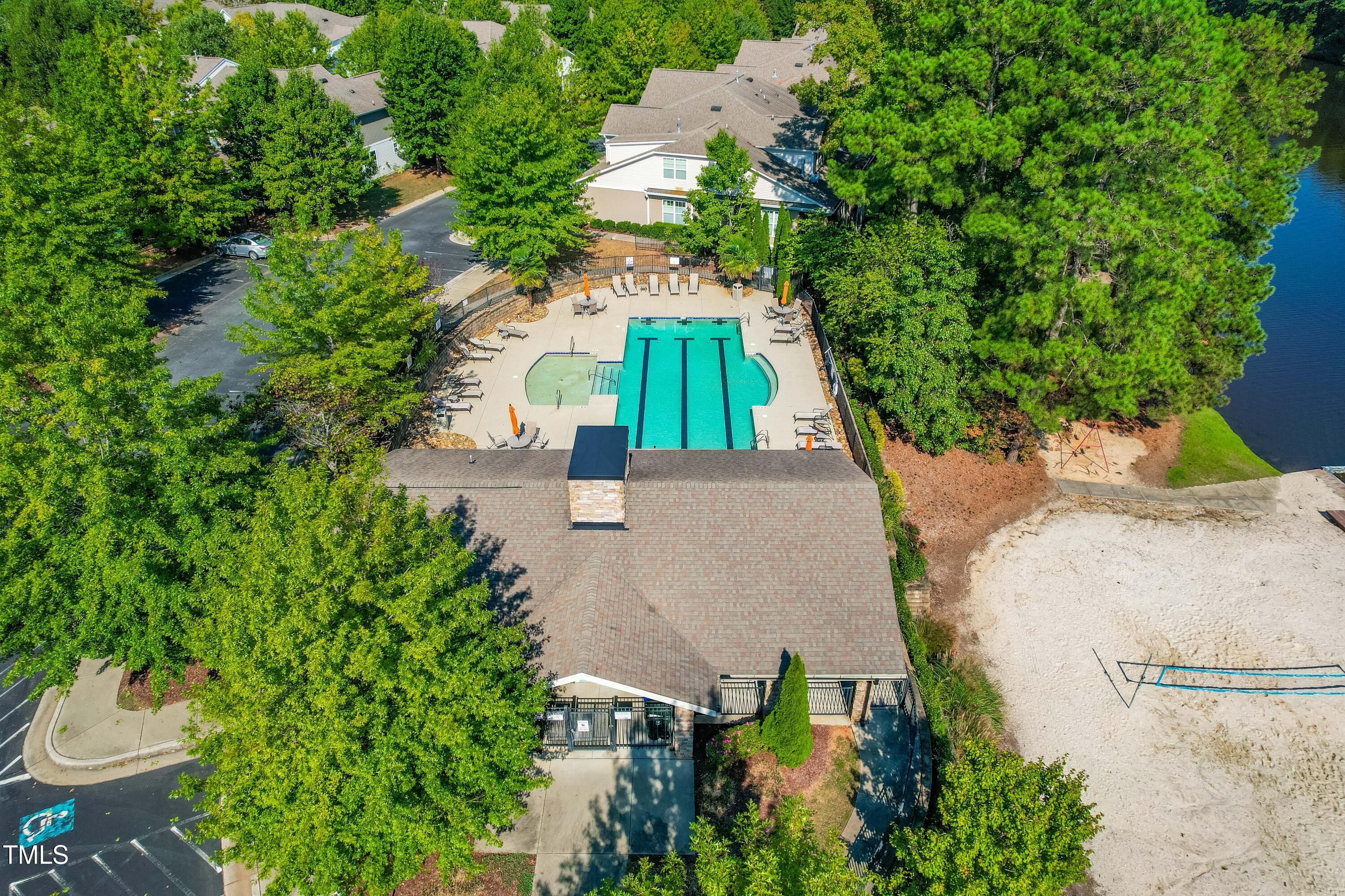 1305 Silver Beach Way Raleigh, NC 27606 - Photo 40 of 47 an aerial view of a house with a yard