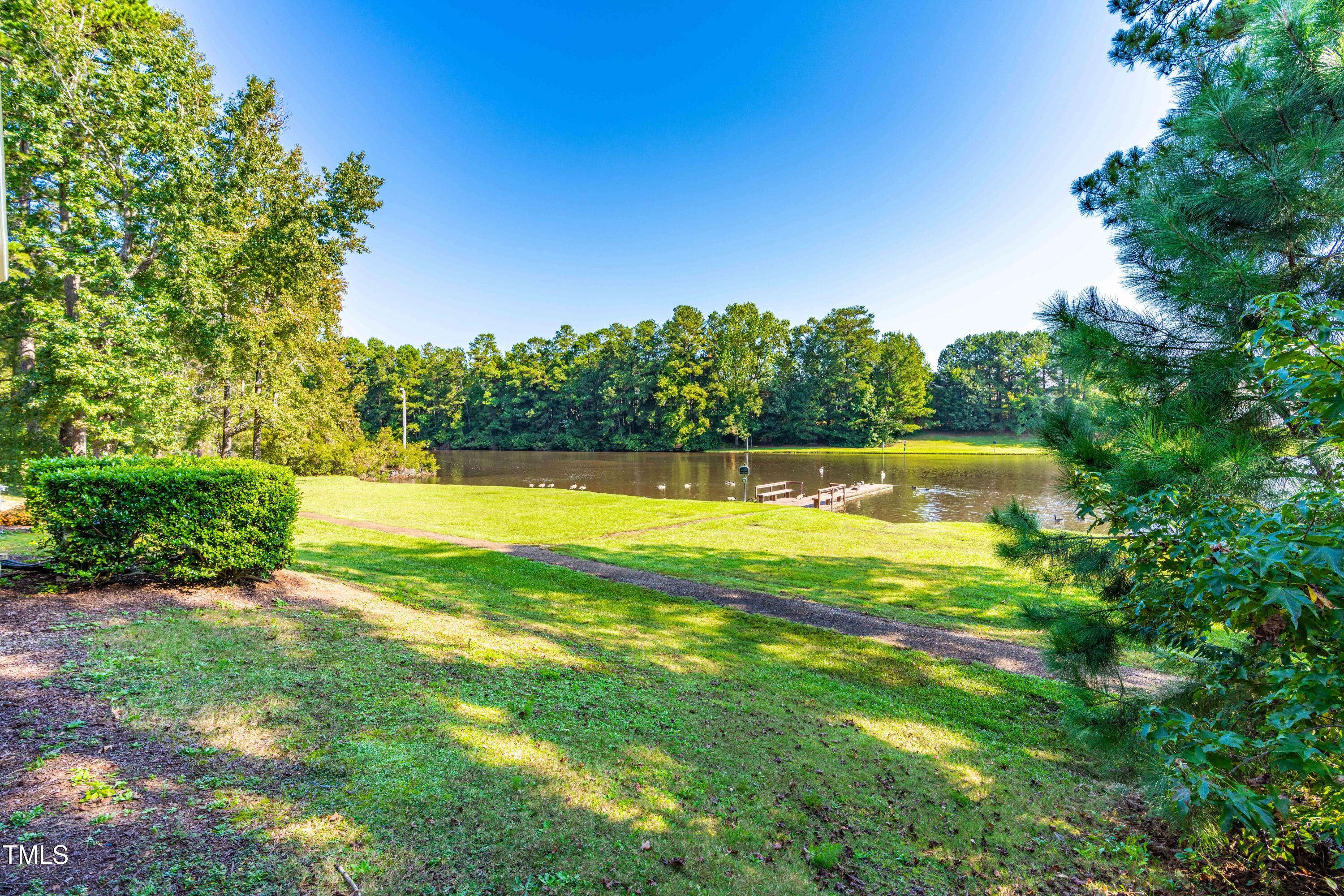 1305 Silver Beach Way Raleigh, NC 27606 - Photo 43 of 47 a view of yard with swimming pool and trees in the background