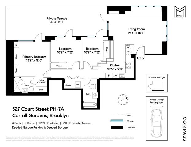 $1,900,000 | 527 Court Street, Unit PH7A | Carroll Gardens