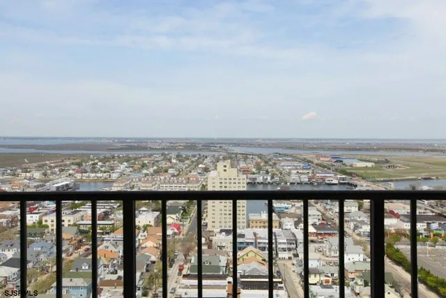 a view of ocean from a balcony