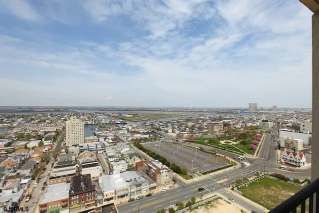 an aerial view of a city