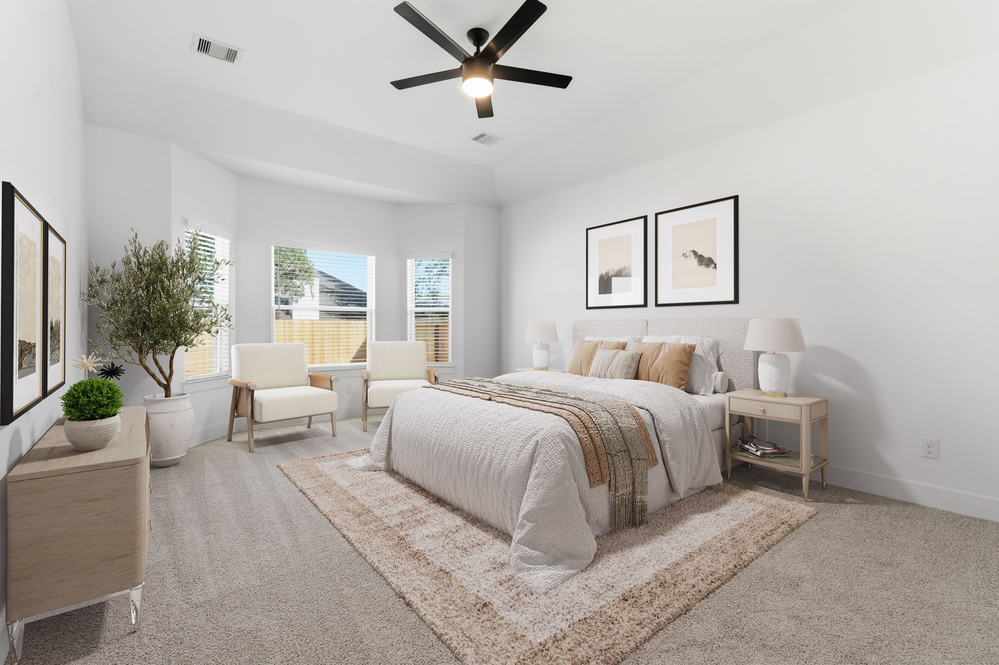 5227 Sunshine Point Willis, TX 77318 - Photo 3 of 33 THIS PRIMARY SUITE SPACIOUS WITH NICE WINDOWS CREATING A SITTING AREA. THERE ARE 4 BEDROOMS PLUS A PRIVATE STUDY IN THIS NEW CONSTRUCTION HOME.