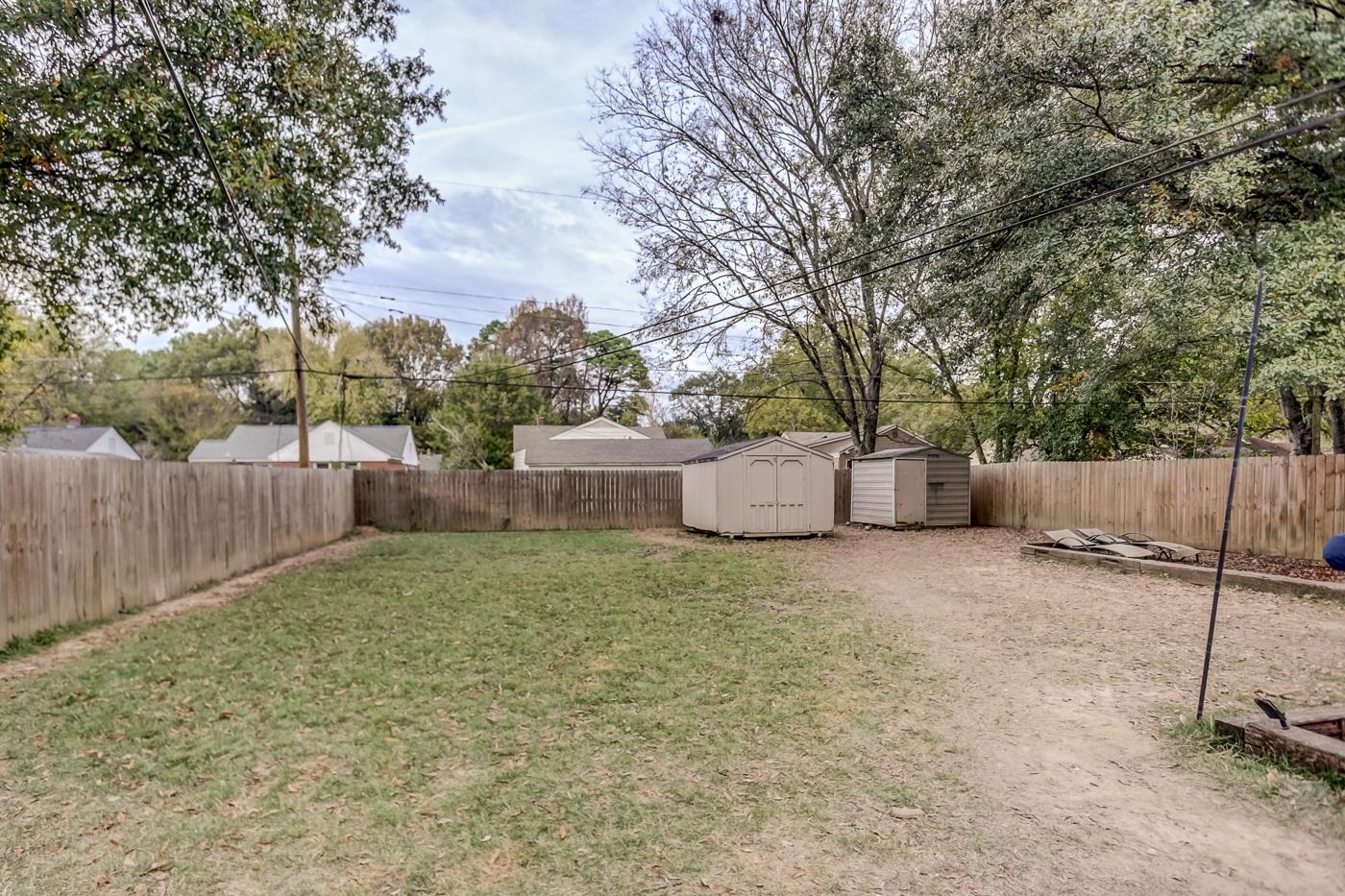 4464 Helene Road Memphis, TN 38117 - Photo 23 of 27 a backyard of a house with plants and trees