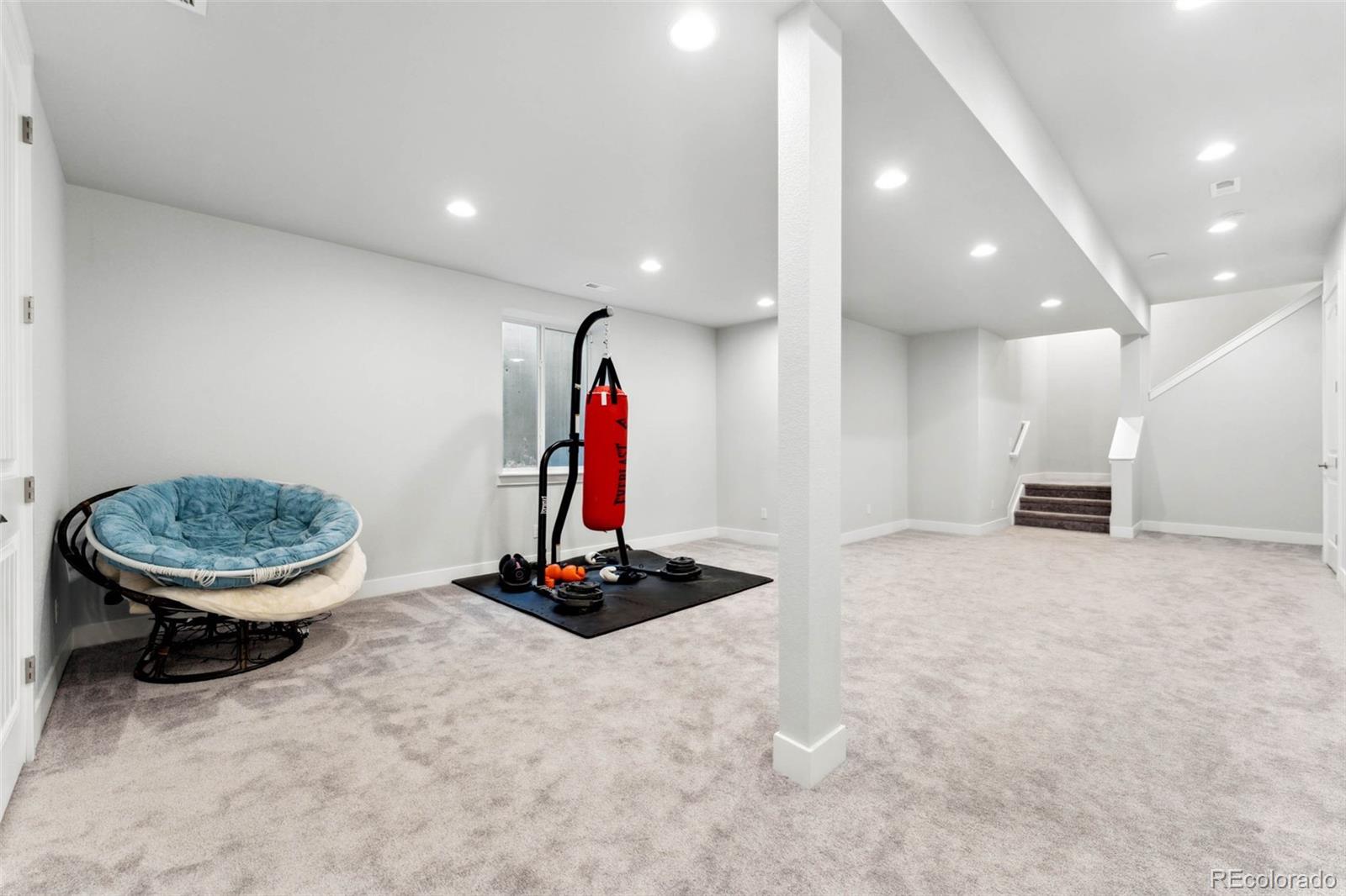 9459 Gore Loop Arvada, CO 80007 - Photo 37 of 50 a view of a room with gym equipment and a rug