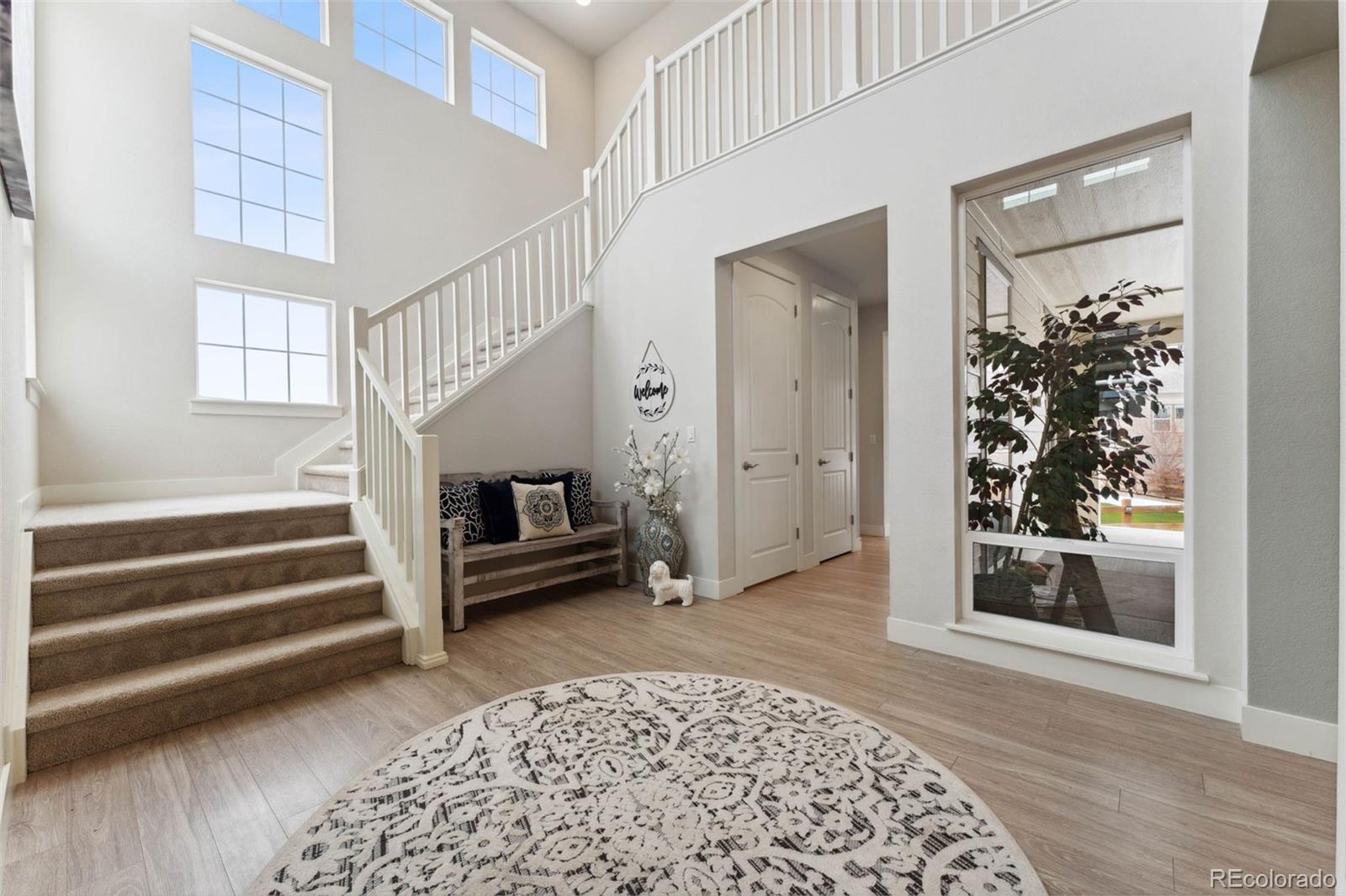 9459 Gore Loop Arvada, CO 80007 - Photo 5 of 50 a view of an entryway with wooden floor and a rug