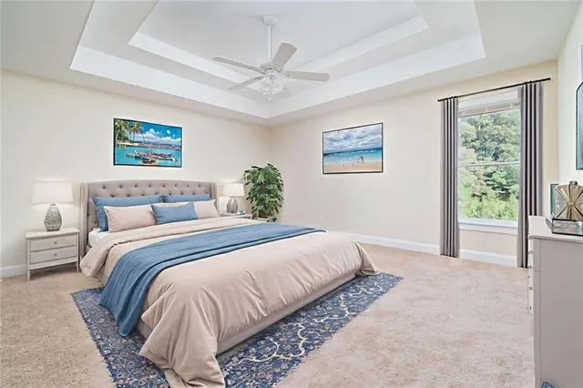 a bedroom with bed and a window