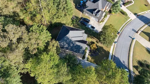 a view of a street with a trees