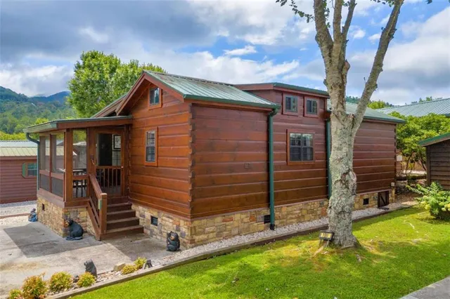 a view of a potted plant in front of a house