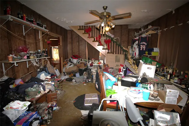 a storage room with washer and dryer