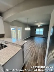 a view of a kitchen cabinets