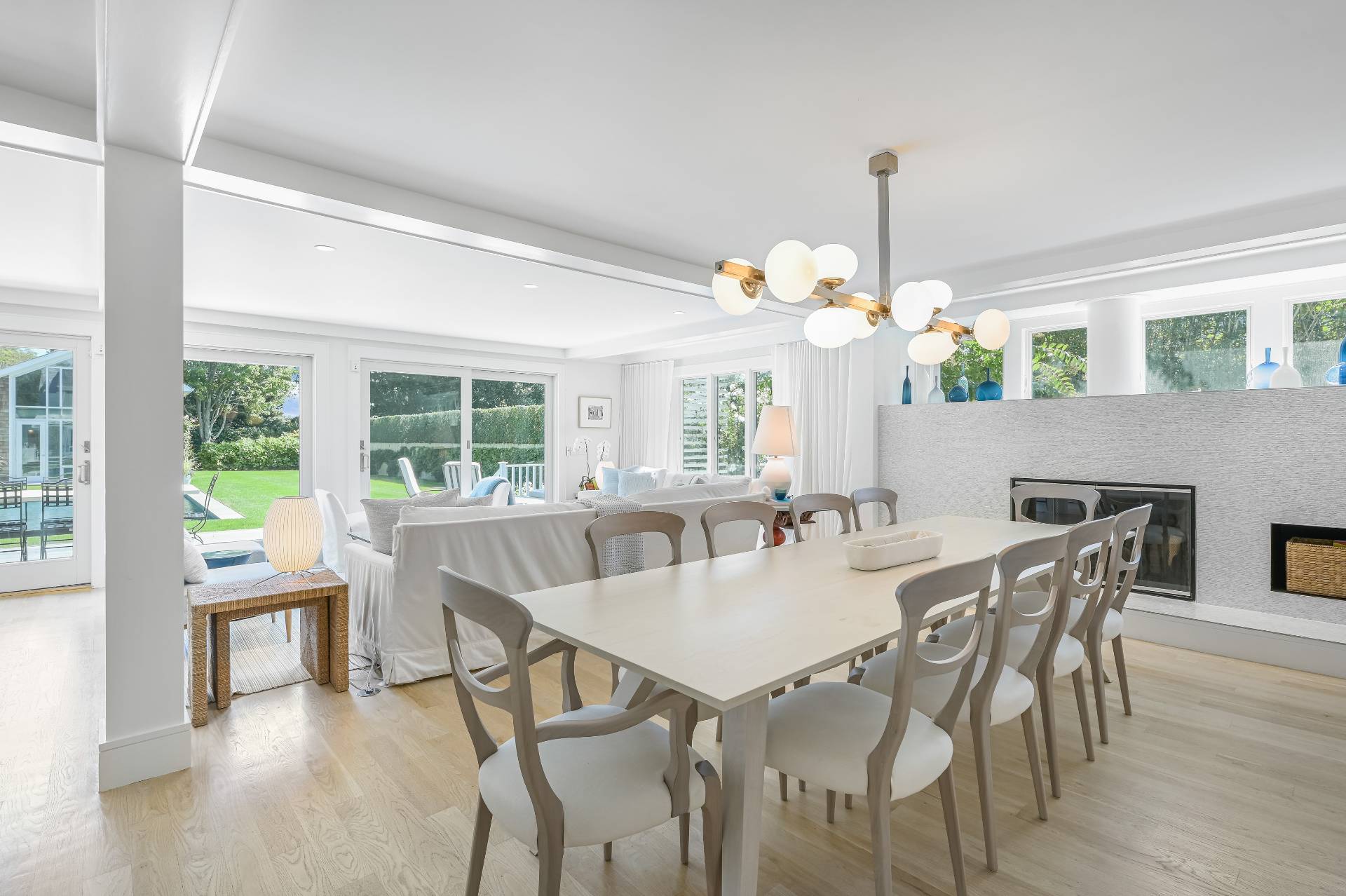 Undisclosed Address Bridgehampton, NY 11932 - Photo 14 of 35 a view of a dining room with furniture window and wooden floor