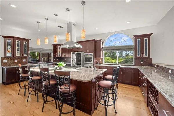 a view of a dining room and livingroom view