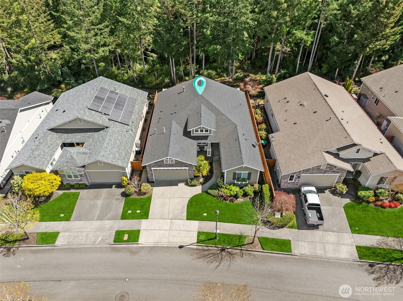 8265 Orcas Loop Northeast Lacey, WA 98516 - Photo 31 of 40 an aerial view of multiple houses with yard