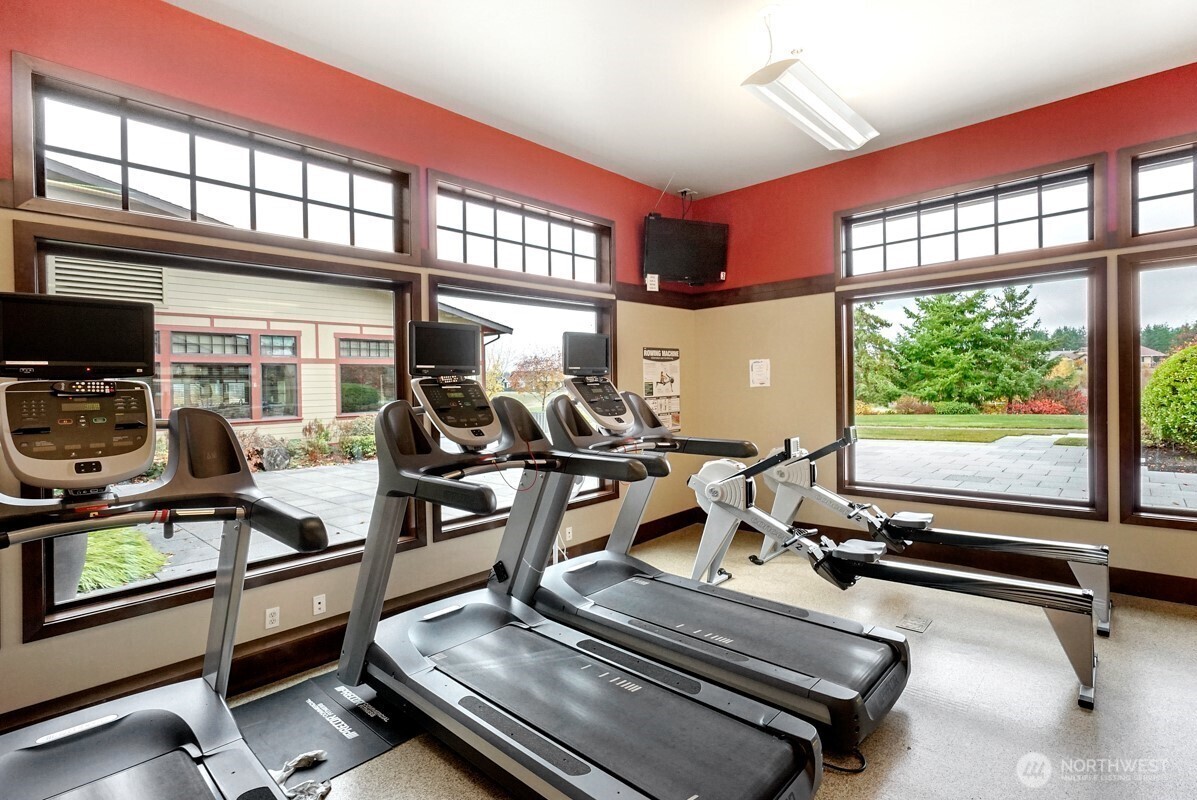 8265 Orcas Loop Northeast Lacey, WA 98516 - Photo 36 of 40 a room with gym equipment and a large window
