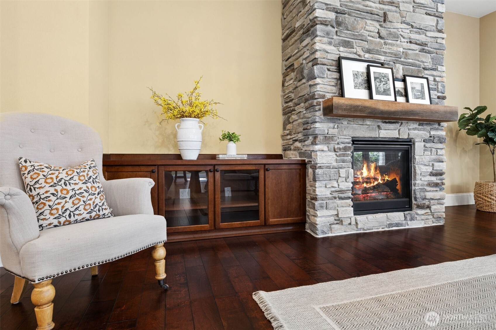 8265 Orcas Loop Northeast Lacey, WA 98516 - Photo 5 of 40 a living room with furniture and a fireplace