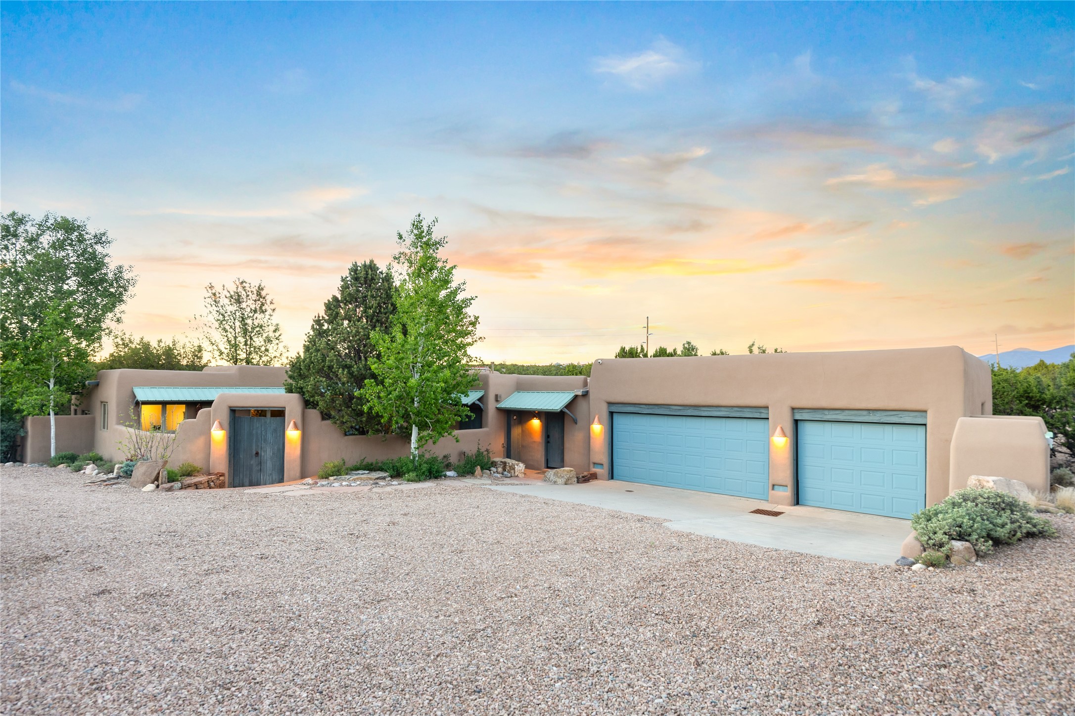112 Coyote Ridge Trail Santa Fe, NM 87507 - Photo 1 of 54 Front Exterior, Dusk