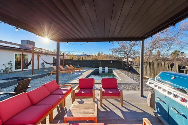 a outdoor view with a sitting space
