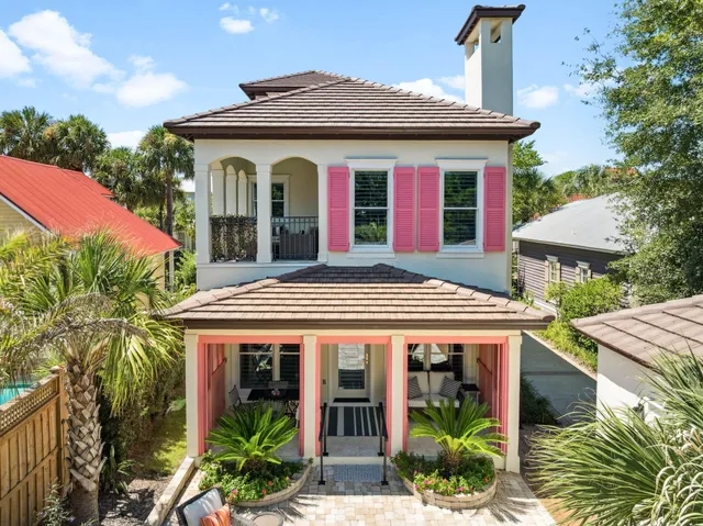 a view of a lake with a big yard