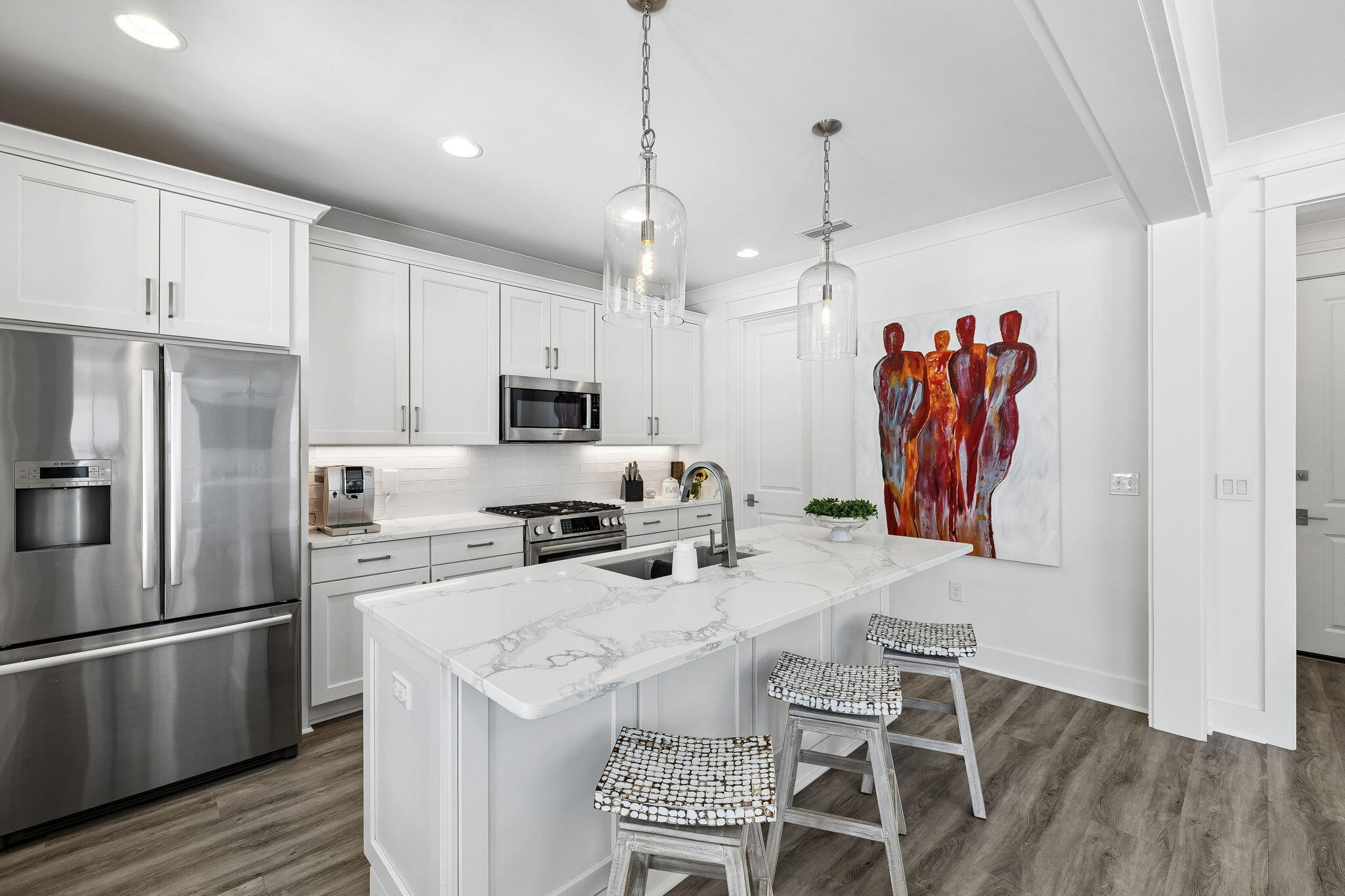 115 Log Landing St Inlet Beach Inlet Beach, FL 32461 - Photo 18 of 69 a kitchen with stainless steel appliances a stove a refrigerator and a refrigerator