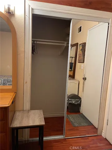 a room with a table and chairs