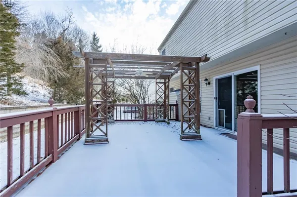 a view of a porch with furniture