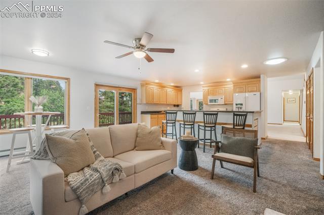 4735 Red Forest Road Monument, CO 80132 - Photo 17 of 50 Family room with gas fireplace, patio access