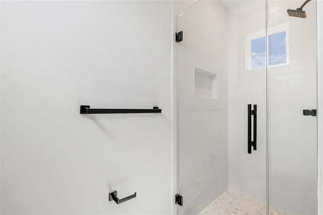 a bathroom with a shower
