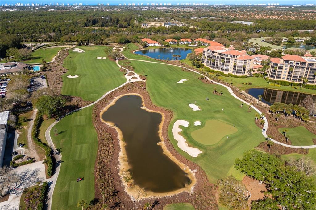 982 Fountain Run Naples, FL 34119 - Photo 41 of 44 Aerial view of property's location featuring a nearby body of water and a golf club