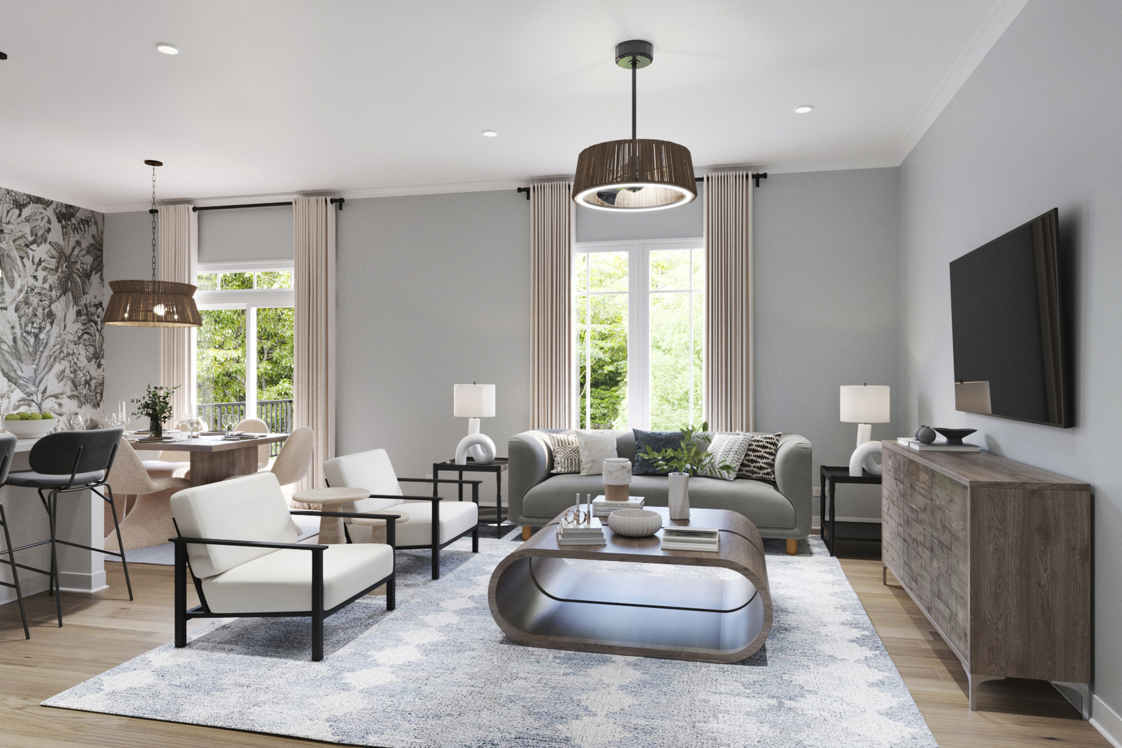 2044 Iron Ridge Lane Naperville, IL 60563 - Photo 6 of 15 a living room with furniture and a flat screen tv