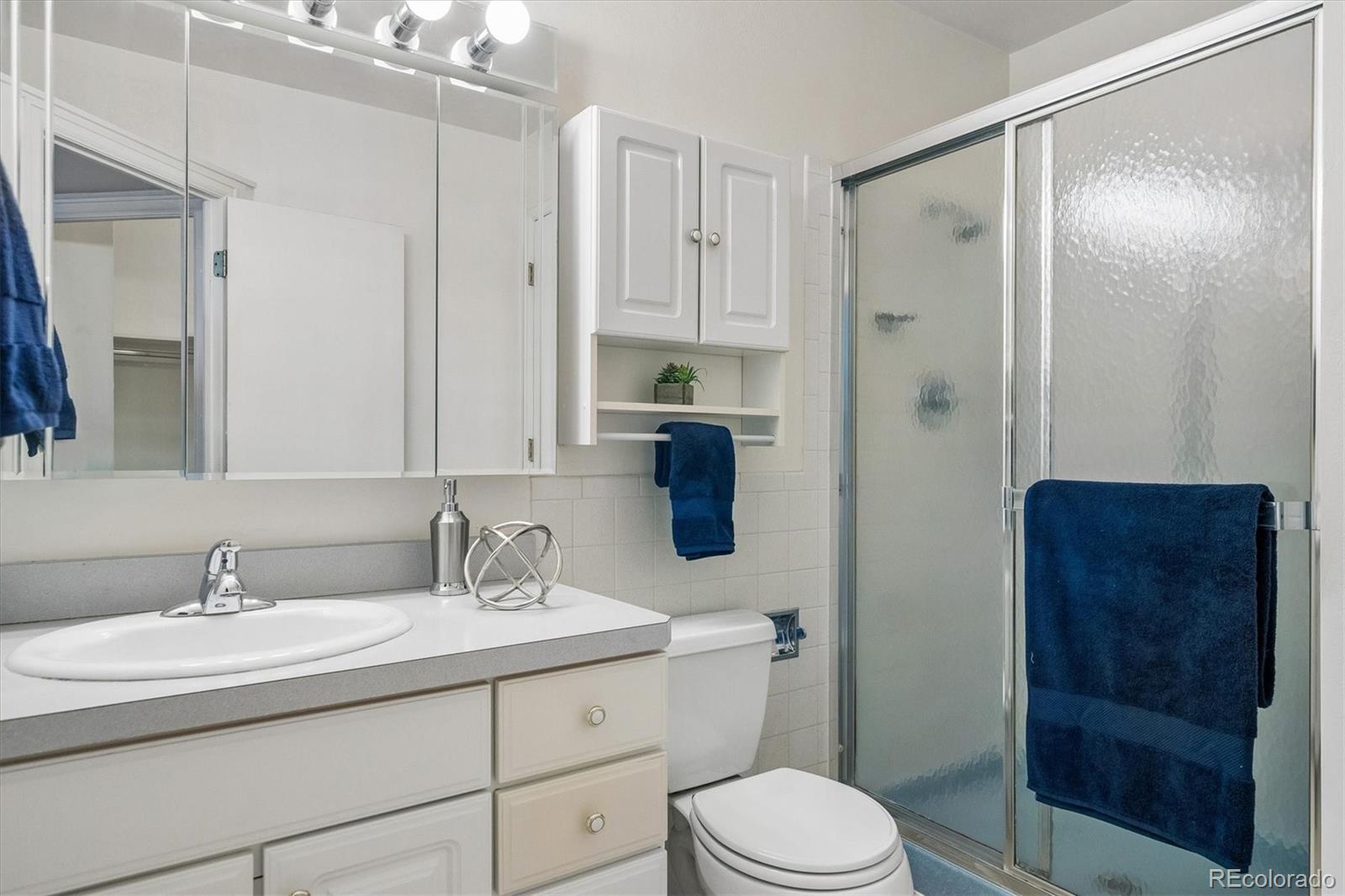 650 South Clinton Street, Unit 5D Denver, CO 80247 - Photo 13 of 48 a bathroom with a sink a toilet and shower