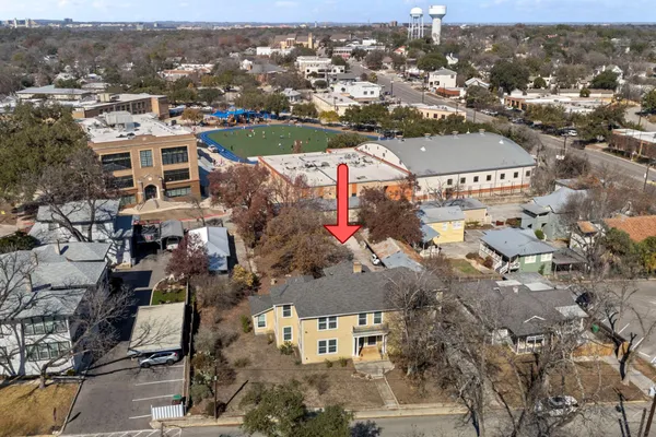 an aerial view of multiple house