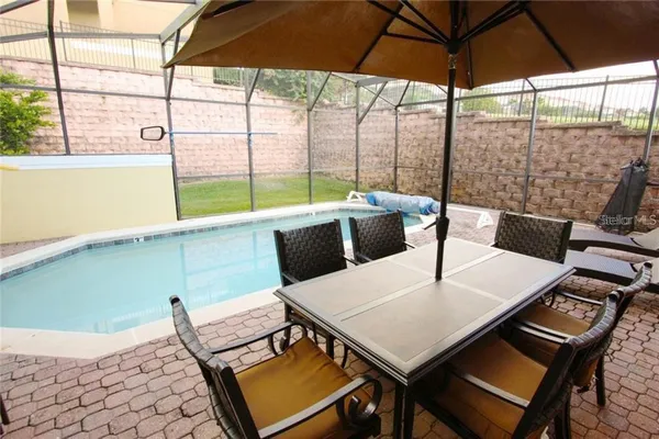a view of an outdoor seating area