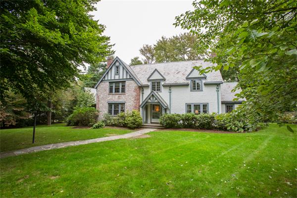 2 Clark Road Wellesley, MA 02481 - Photo 3 of 16 a front view of a house with a garden