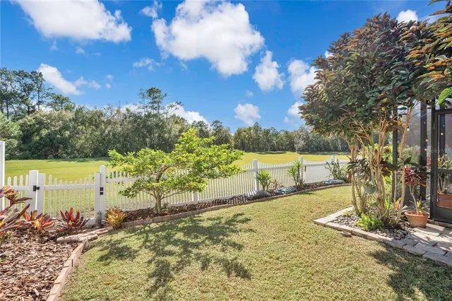 a view of a yard with an outdoor space