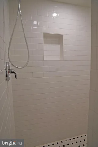 a view of a small space with a window