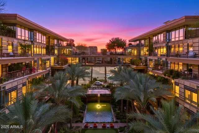 a view of a city with mountain